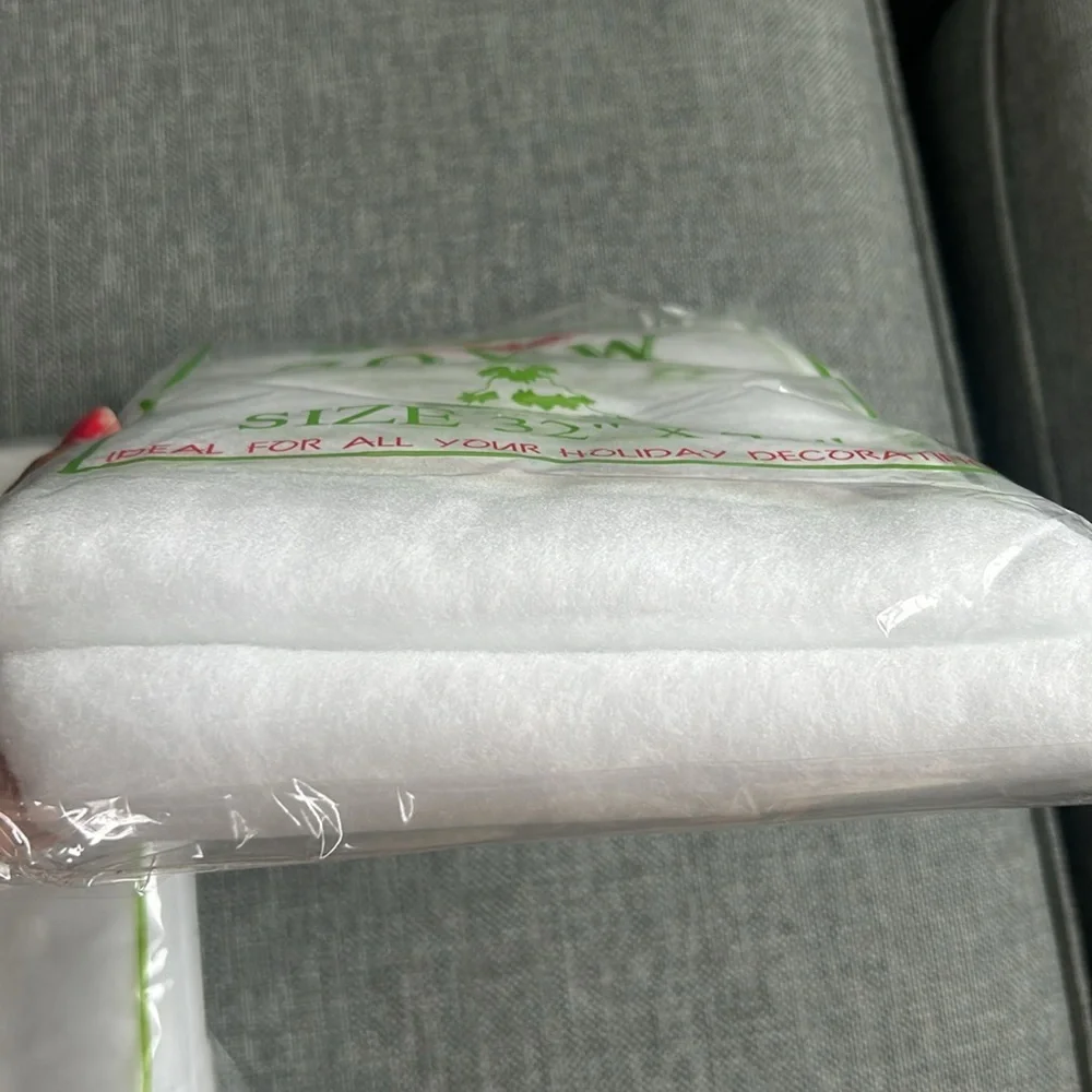 Set of two packages Amglo Snow Cover Tree Snow Skirt Mantel Decor  NEW